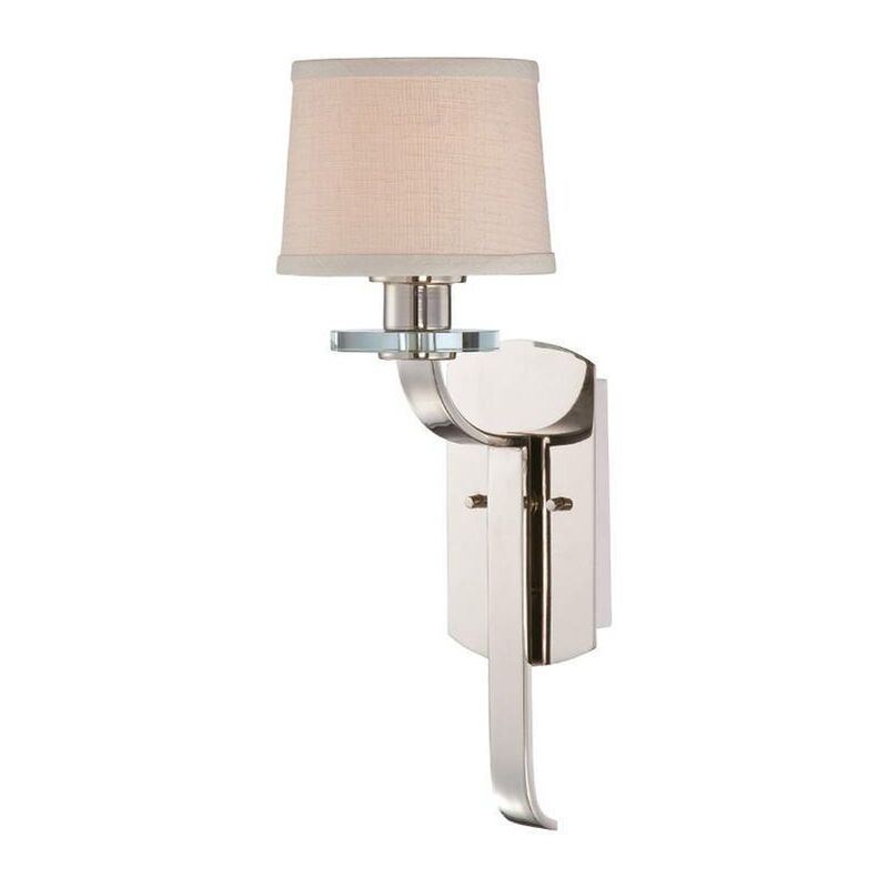 Sutton Place - 1 Light Indoor Candle Wall Light Imperial Silver with Shade, E27 - Elstead