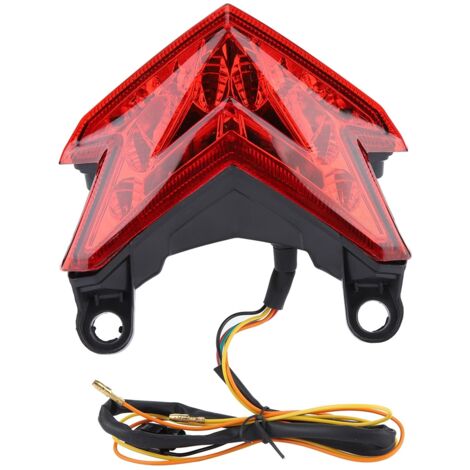 Suuonee Motorrad-Rücklicht, LED-Motorrad-Rücklicht mit Blinker und Bremslicht für Z800 2013 2014 [Rote Abdeckung].