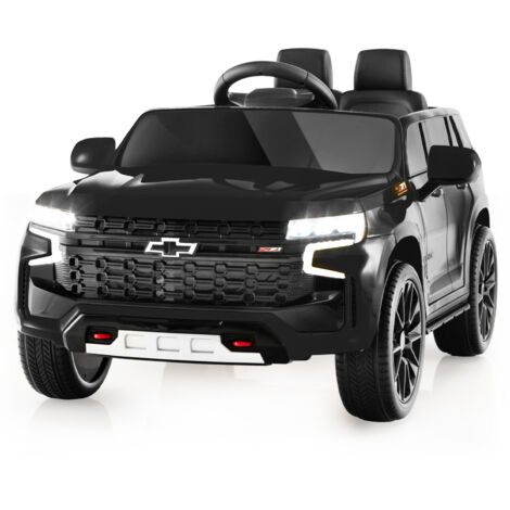 SUV Chevrolet Tahoe pour 3-6 Ans Véhicule Electrique Alimenté par Batterie 12 V Télécommande 24 G Suspension à Ressort Noir CW2674 Maison Chic