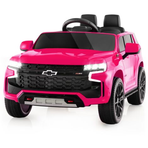 SUV Chevrolet Tahoe pour 3-6 Ans Véhicule Electrique Alimenté par Batterie 12 V Télécommande 24 G Suspension à Ressort Rose CW6942 Maison Chic