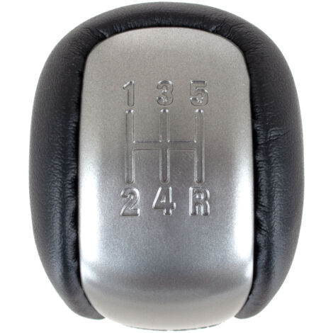 Suzuki Grand Vitara II 05-15 Pomo de cambio de marchas CUERO NEGRO + PLATA 5 VELOCIDADES