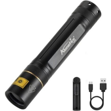 SV003 10W Lampe Torche UV LED Puissante 365nm Rechargeable Ultraviolet pour Peinture, Fluoresceine, Détecteur D'urine, avec Chargeur,Batterie