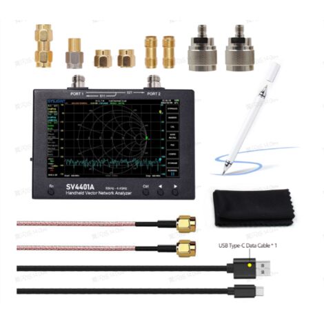 SV4401A Vektor-Netzwerkanalysator 50 kHz–4400 MHz 7-Zoll-Touchscreen 100 dB dynamischer NanoVNA-Vektor-Netzwerkanalysator