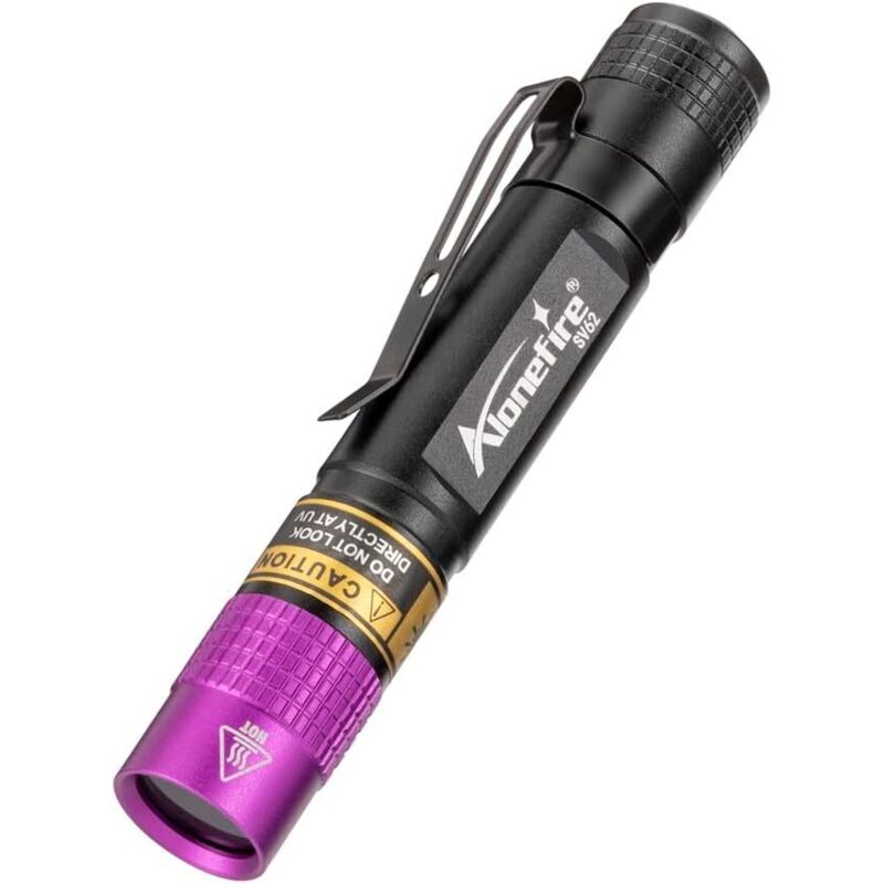 SV62 3W Mini Lampe Torche UV LED Puissante 365nm Lumière Noire Très Petit pour Peinture, Minéral, Fluoresceine, Détecteur D'urine, Détection d'argent