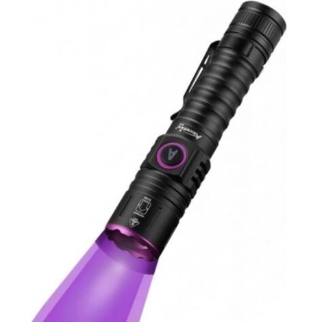 SV87 5W Lampe Torche UV LED 365nm Type C USB Rechargeable Zoom Lampe Portatif Ultraviolet Lumiere Noire Détecteur D'urine pour Resine, Pêche, Scorpion, Minéraux, Ambre avec Batterie