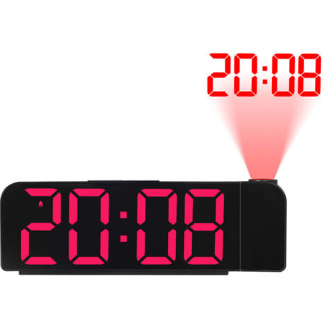 Sveglia con proiezione, orologio elettronico con ampio display a LED, sveglia digitale con funzione di temperatura