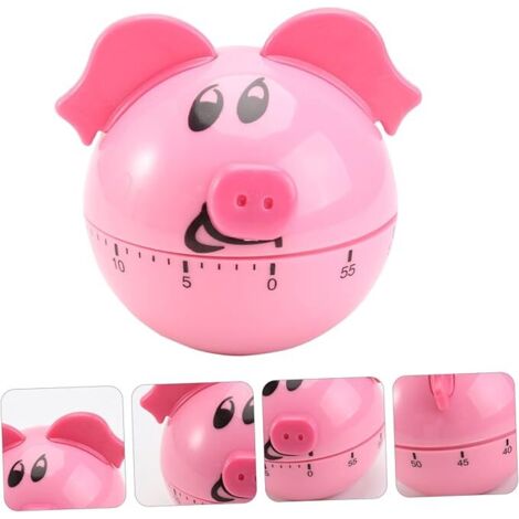Sveglia con timer da cucina meccanico a forma di maiale, conto alla rovescia, per cucinare e imparare a cucinare