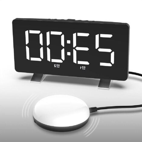 Sveglia digitale a LED con grande schermo, luce notturna vibrante, interruttore dimmer per la camera dei bambini, orologio da parete a LED a batteria, di piccole dimensioni con