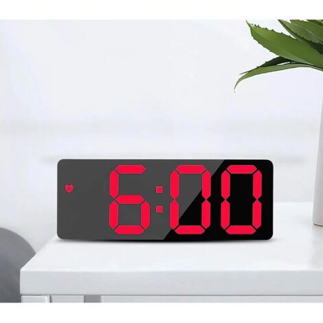 Sveglia digitale a LED, orologio da scrivania moderno, rosso