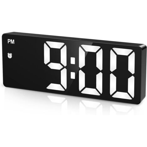 Sveglia digitale, ampio schermo LED, alimentazione USB/a batteria, orologio digitale con indicazione della temperatura, promemoria sveglia, data, 3 livelli di luminosità regolabili, controllo vocale.