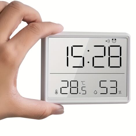Sveglia digitale LCD magnetica con ampio schermo che visualizza data, temperatura e umidità frigorifero multifunzionale da tavolo/parete