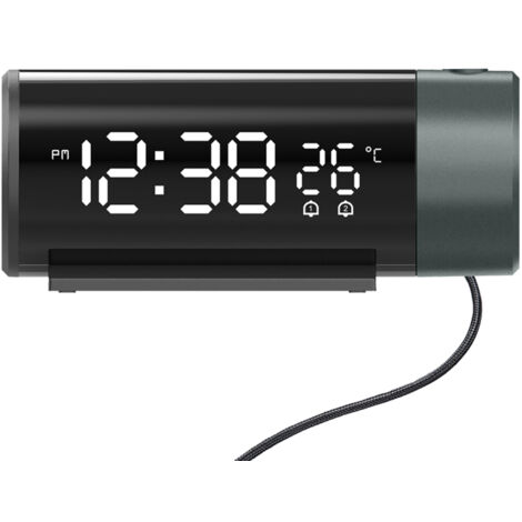 Sveglia digitale per camera da letto, proiettore ruotabile a 180°, schermo LED nitido