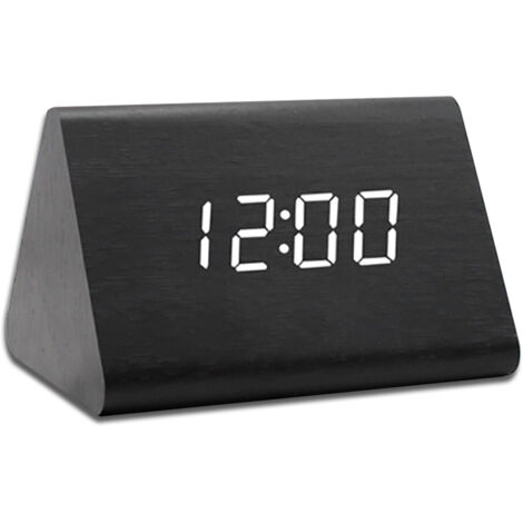 Sveglia digitale, sveglia digitale a LED, orologio da tavolo digitale con 3 allarmi, ricaricabile tramite USB, luminosità e volume regolabili.