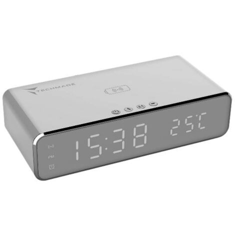 Sveglia Digitale Tm-W258 Con Funzione Di Ricarica Wireless - Silver