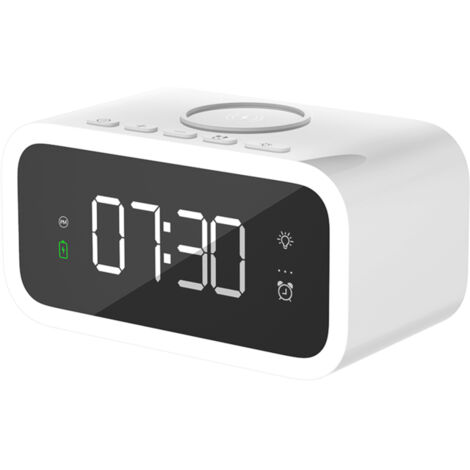 Sveglia intelligente con caricatore wireless da 15 W, luce notturna multifunzionale per ufficio e camera da letto