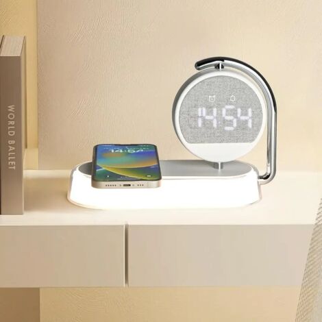 Sveglia intelligente con ricarica wireless rapida e retroilluminazione regolabile.