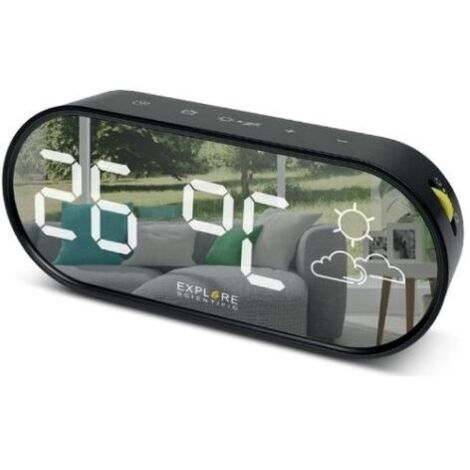 Sveglia Oregon Scientific OXS012 Orologio da Tavolo Led Digitale Ovale Nero