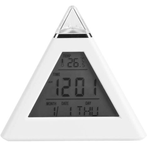 Sveglia, orologio da tavolo con termometro e sveglia digitale LCD a LED che cambia colore