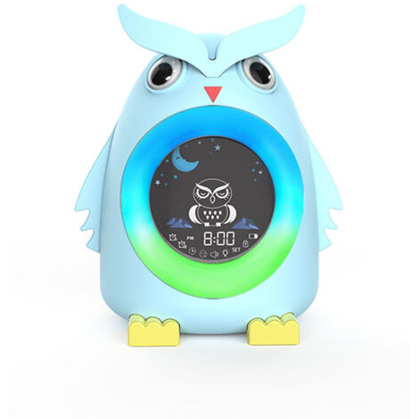 Sveglia per bambini, luce notturna wireless educativa, lampada radio, 5 colori, giorno e notte (1 pz.)