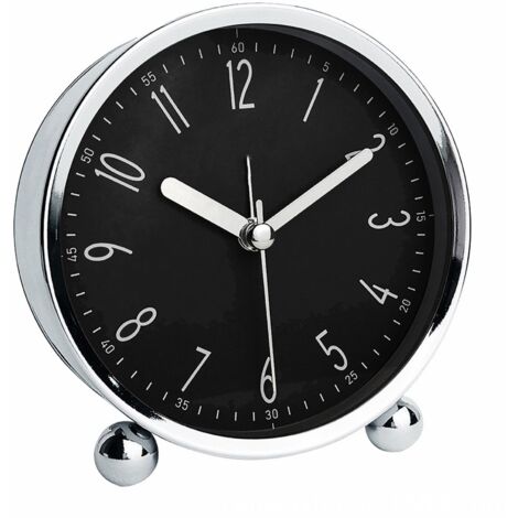 Sveglia senza ticchettio, orologio da comodino silenzioso da 4'' per chi dorme profondamente, orologio analogico a batteria con design moderno, orologio da tavolo con ampio display per soggiorno, stud
