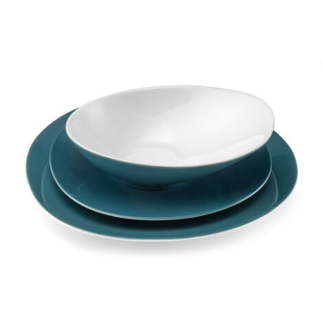 Sven Bleu Canard - Service de vaisselle 18 pièces