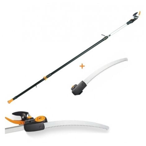 Fiskars Seghetto Curvo per Manico telescopico, Testa d'attrezzo, Lunghezza:  55 cm, Lama in Acciaio temprato, Nero/Arancione, QuikFit, 1000691 :  : Giardino e giardinaggio