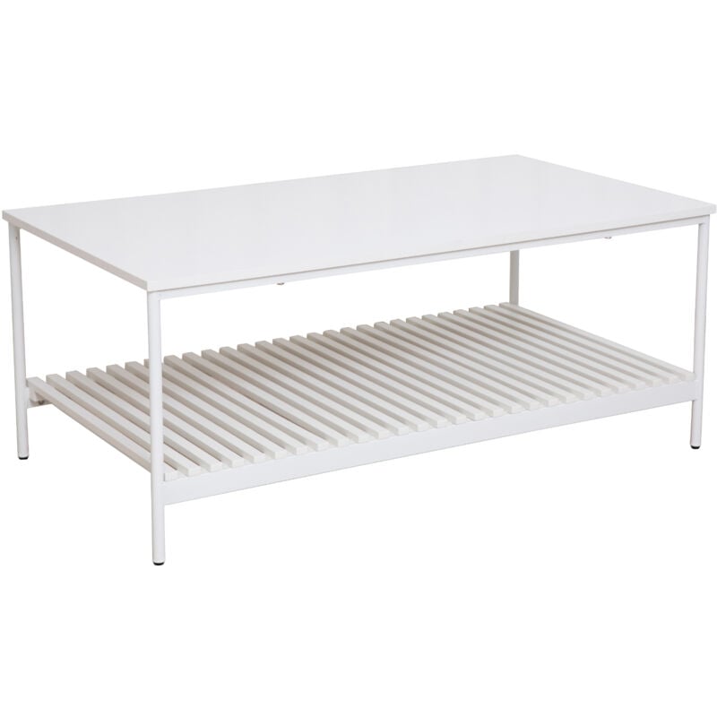 Svita - amal Table basse Coffeetable Table de salon moderne avec étagère blanc