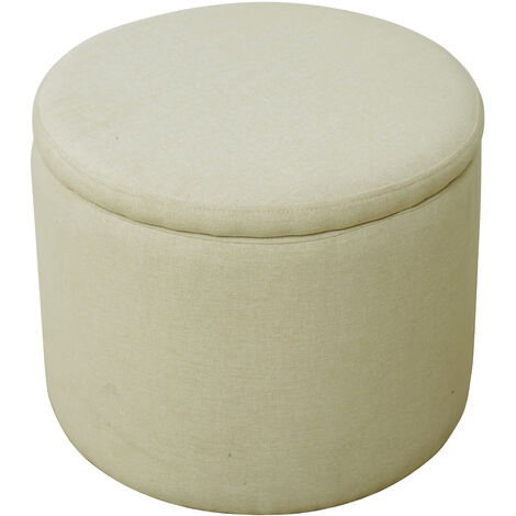 SVITA AMBER Aufbewahrungsbox mit Deckel Hocker mit Stauraum Sitzhocker Beige