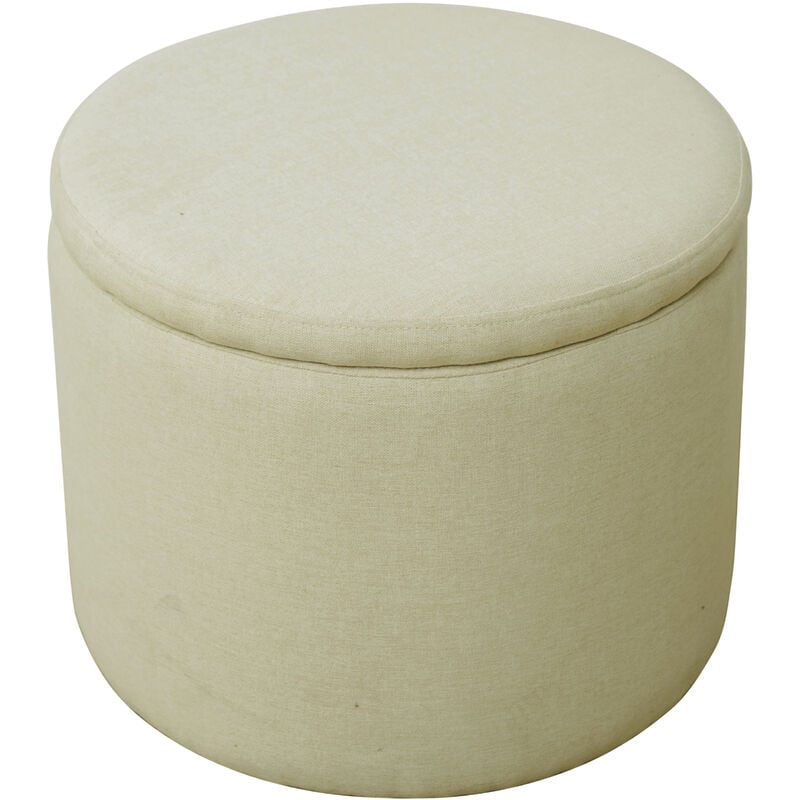 Amber coffre de rangement avec couvercle et tabouret avec espace de rangement beige - Svita