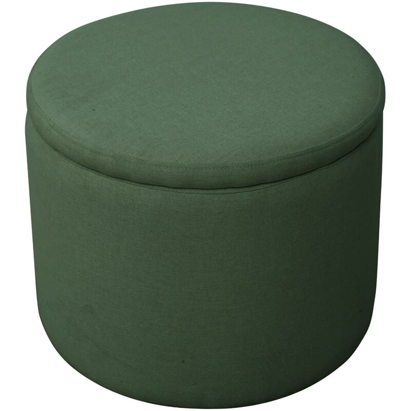 Amber coffre de rangement avec couvercle et tabouret avec espace de rangement vert foncé - Svita