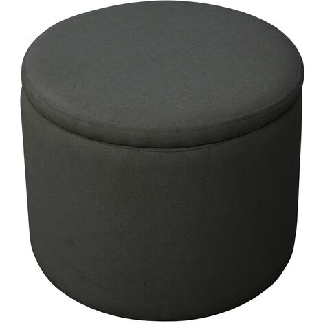 Pouf Coiffeuse Rond En Velours Rose - Tabouret D'appoint Multifonction - Base Métal Antidérapante