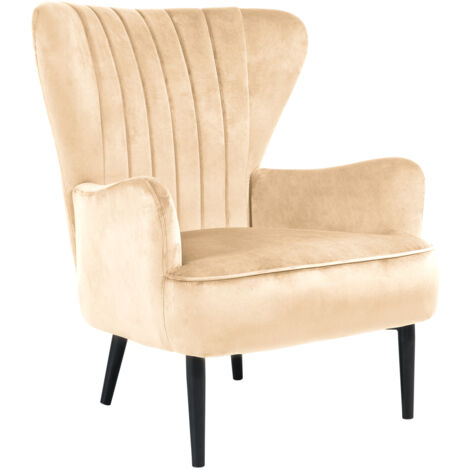 SVITA ARTHUR Ohrensessel Sessel Relaxsessel Modern Gepolstert Samt Braun