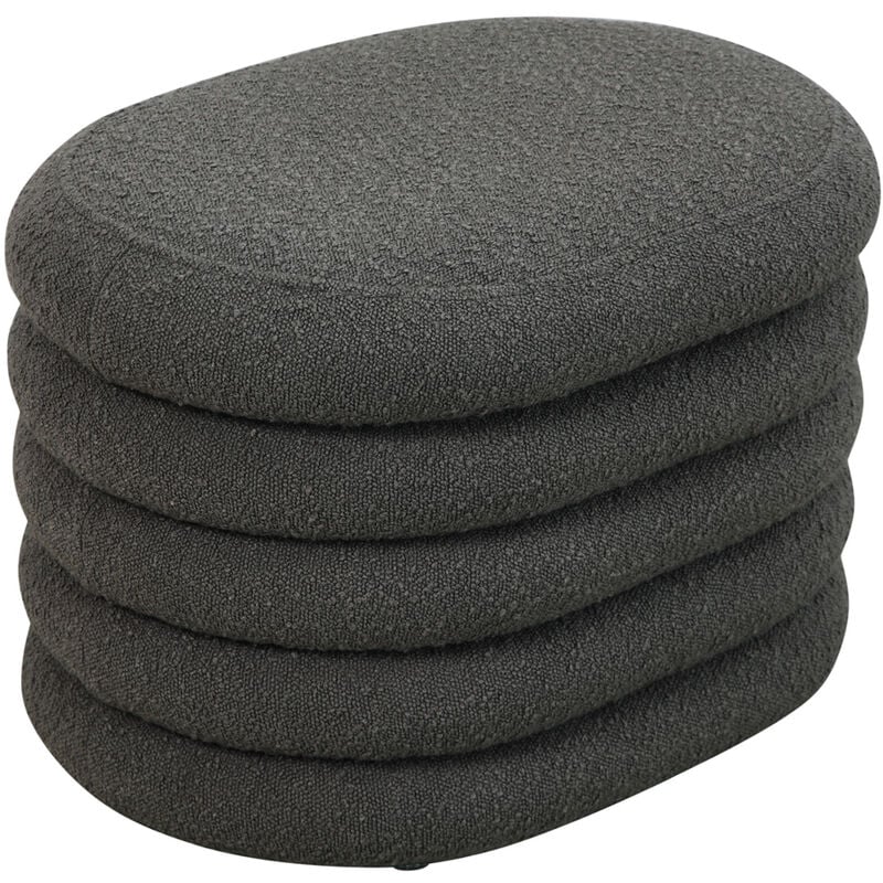 Blossom Pouf avec espace de rangement Pouf Ottomane Coussin Boucle Gris Foncé - Svita