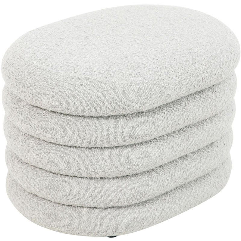 Blossom Pouf avec espace de rangement Pouf Ottomane Coussin Boucle Blanc - Svita