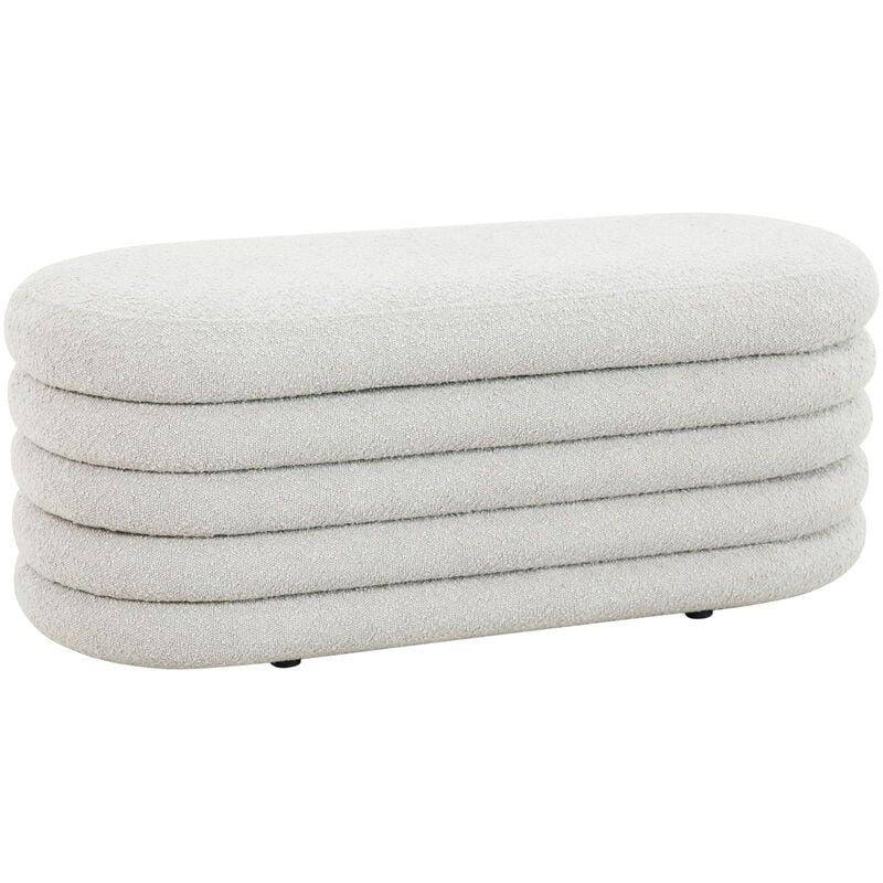 Blossom xl Pouf avec espace de rangement Pouf Ottomane Revêtement Bouclé Blanc - Svita