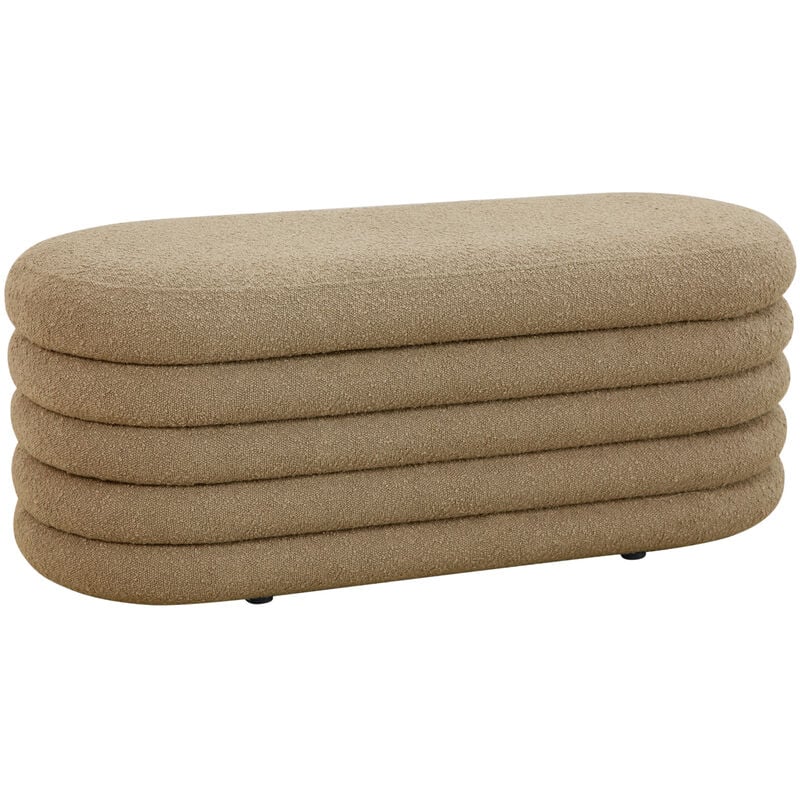 Blossom xl Pouf avec espace de rangement Pouf Ottomane Revêtement Bouclé Marron clair - Svita
