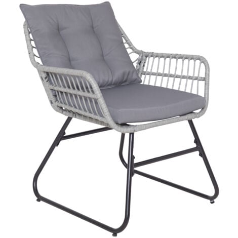 SVITA CAPRI ensemble de meubles de balcon ensemble de sièges d'extérieur en polyrotin 4 pièces Salon de jardin nature