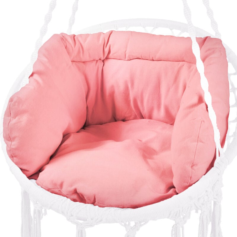 Coussin pour fauteuil suspendu, coussin d'assise, panier suspendu, mélange de lin rose - Svita