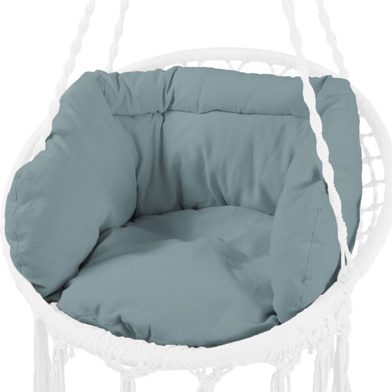 Coussin pour fauteuil suspendu, coussin d'assise, panier suspendu, mélange de lin bleu - Svita