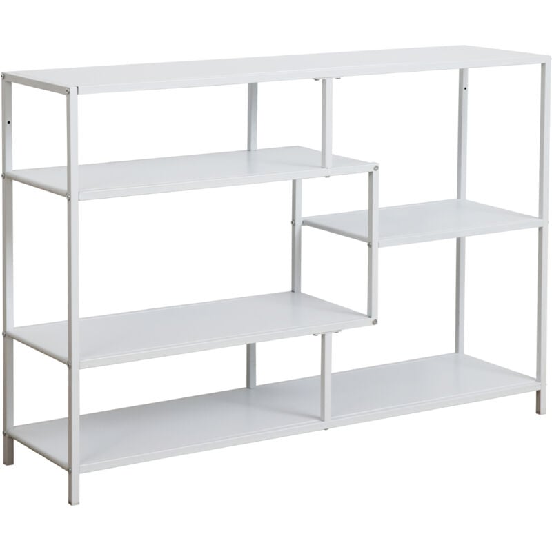 Svita - casto Étagère Bibliothèque Design industriel Étroite Métal Blanc