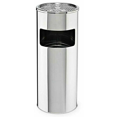 Svita – Cendrier sur pied 30L en acier inoxydable – Dimensions 60x25cm – Amovible et résistant aux intempéries – Pour espaces extérieurs