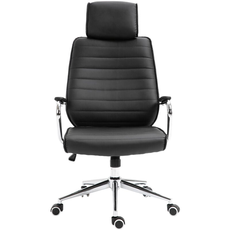 Chaise de bureau Svita avec appui-tête Fauteuil de direction Chaise de bureau pivotante noire