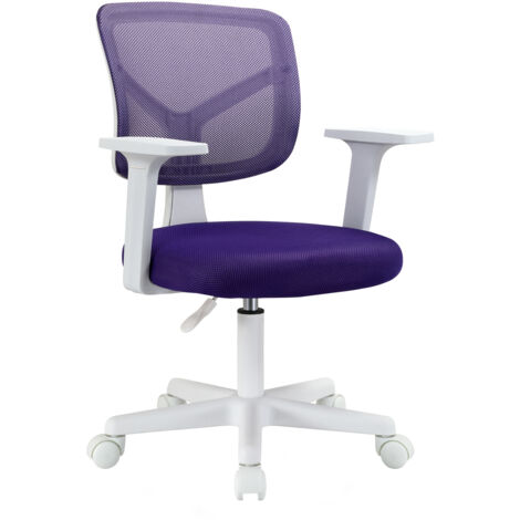 Svita – Chaise de bureau enfant réglable en hauteur – Couleur violet – Hauteur d'assise 41-51 cm – Dossier ergonomique – Roues pivotantes 360°