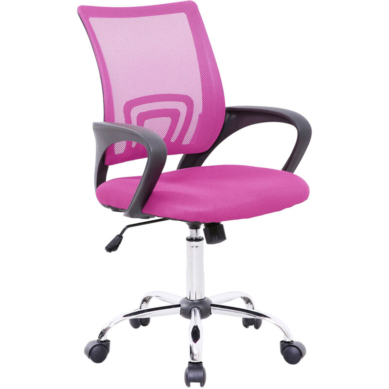 Svita - Chaise de bureau Enfants Adolescents Chaise pivotante Tissu Chaise de bureau rose