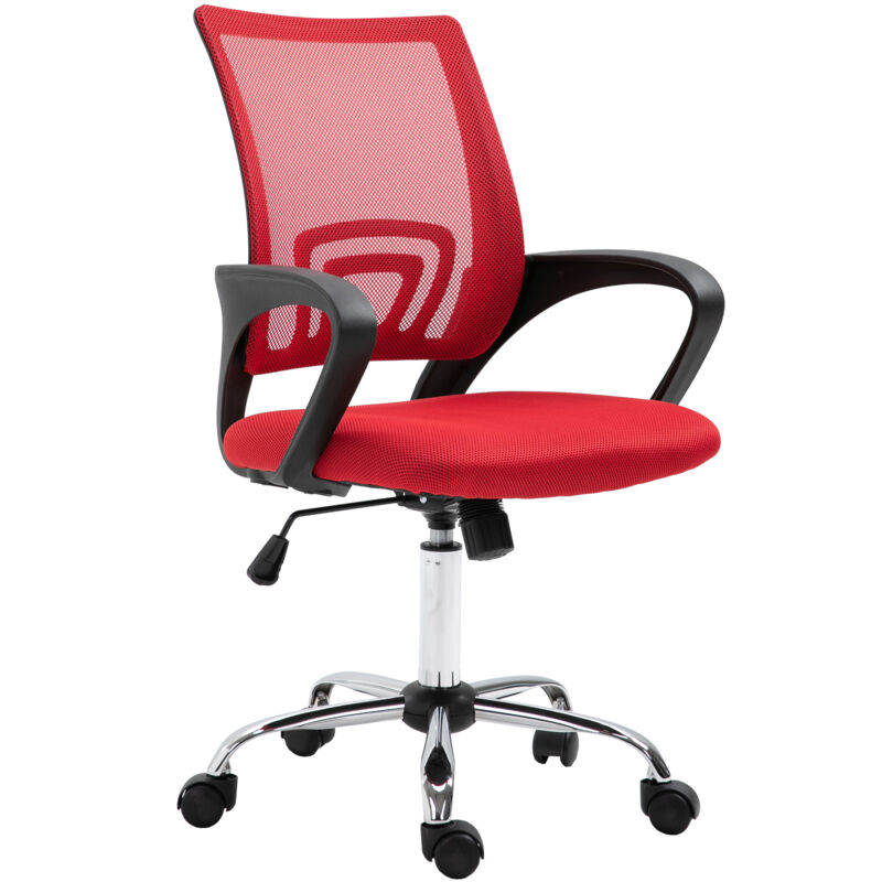 Svita - Chaise de bureau Enfants Adolescents Chaise pivotante Tissu Chaise de bureau rouge