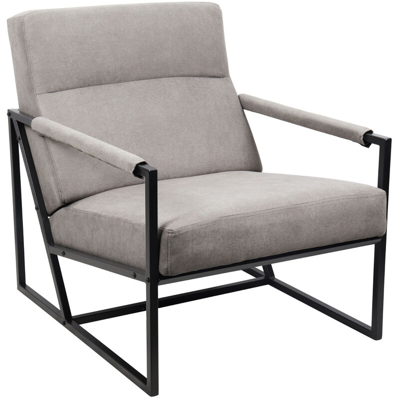 Chaise longue SVITA CHRIS Chaise de cocktail Chaise rembourrée avec accoudoirs Gris