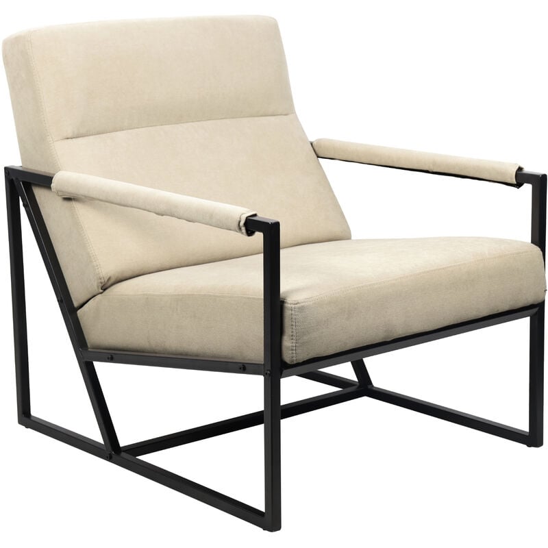 Chaise longue Svita chris Chaise de cocktail Chaise rembourrée avec accoudoirs Beige