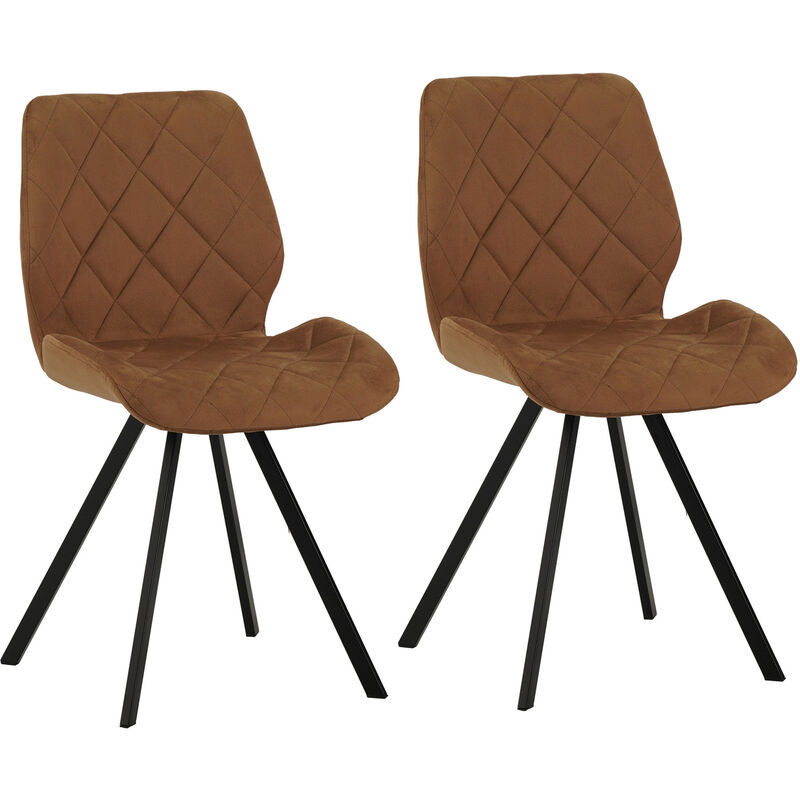 Svita - diamond Lot de 2 chaises de salle à manger Chaises de cuisine Chaise rembourrée Marron