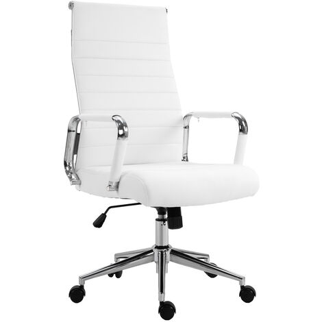 SVITA Elegance Comfort Chaise de bureau en similicuir noir Chaise de bureau pivotante