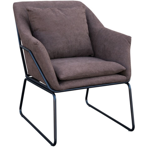 Svita – Fauteuil relax rembourré marron – Tissu facile d'entretien – Dimensions 64x68x82 cm – Charge maximale 150 kg – Pour salon et bureau